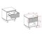 Manhattan Comfort Granville Black 1-Drawer Nightstand, 2PK 2-NS-5002 - alternate 3